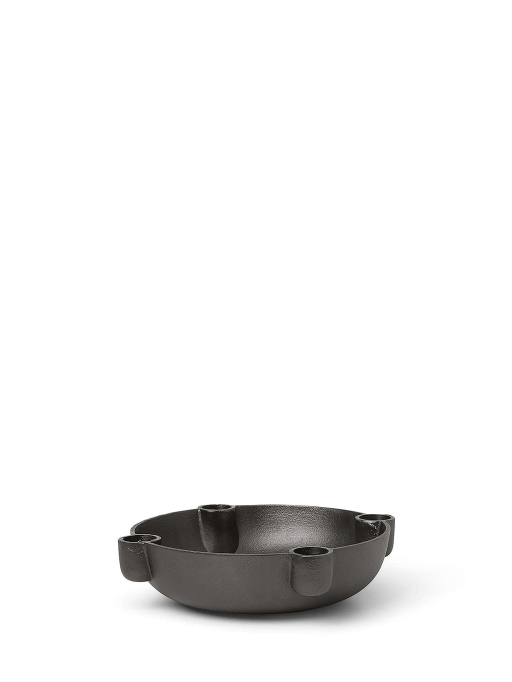 Ferm Living Bowl Candlestick Medium Black Aluminum