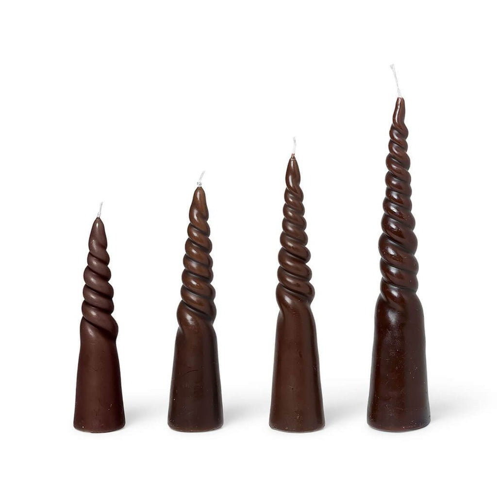 Ferm Living Twisted Candle 4 pcs Brown