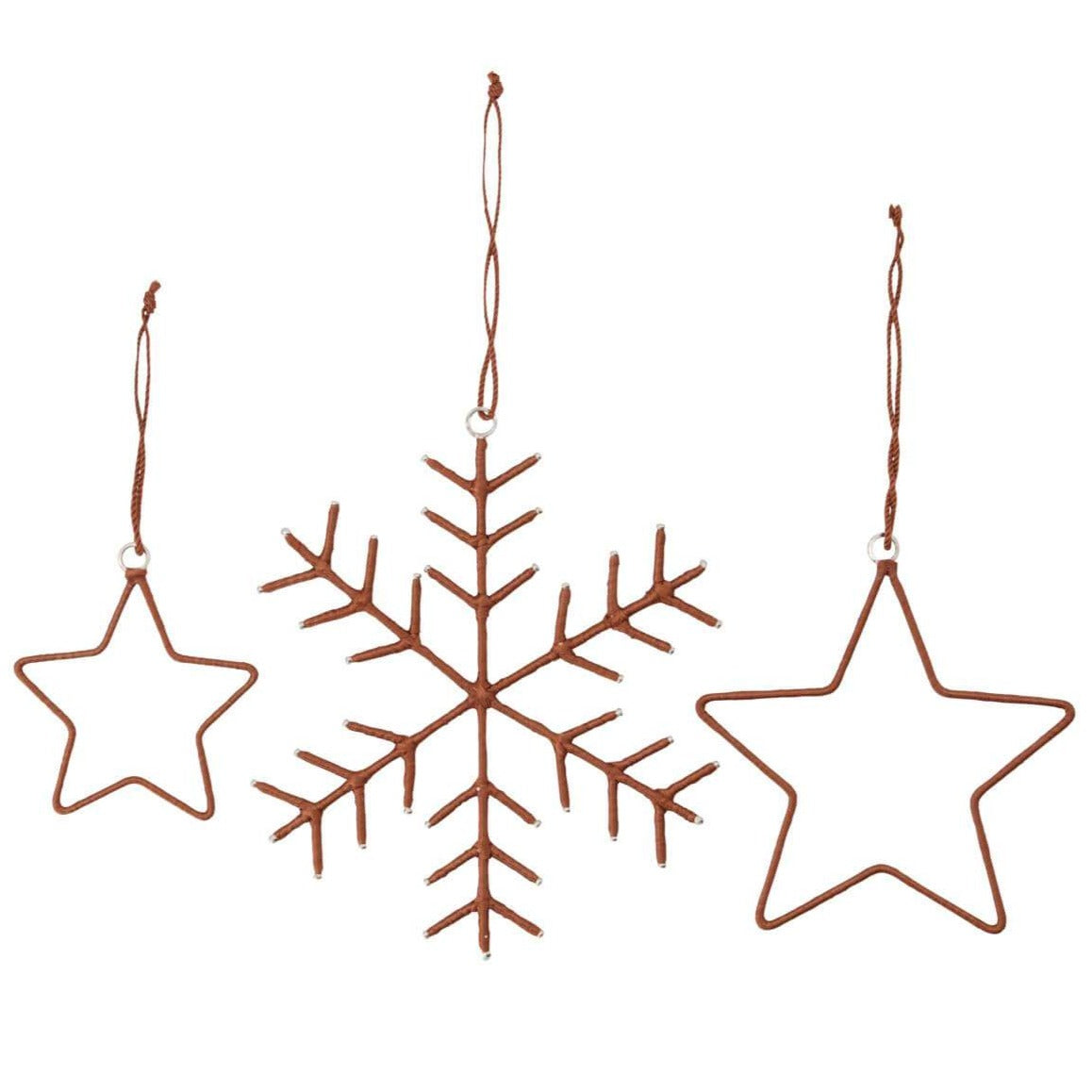 House Doctor Snowflakes & Stars Koriste 3kpl Ruskea